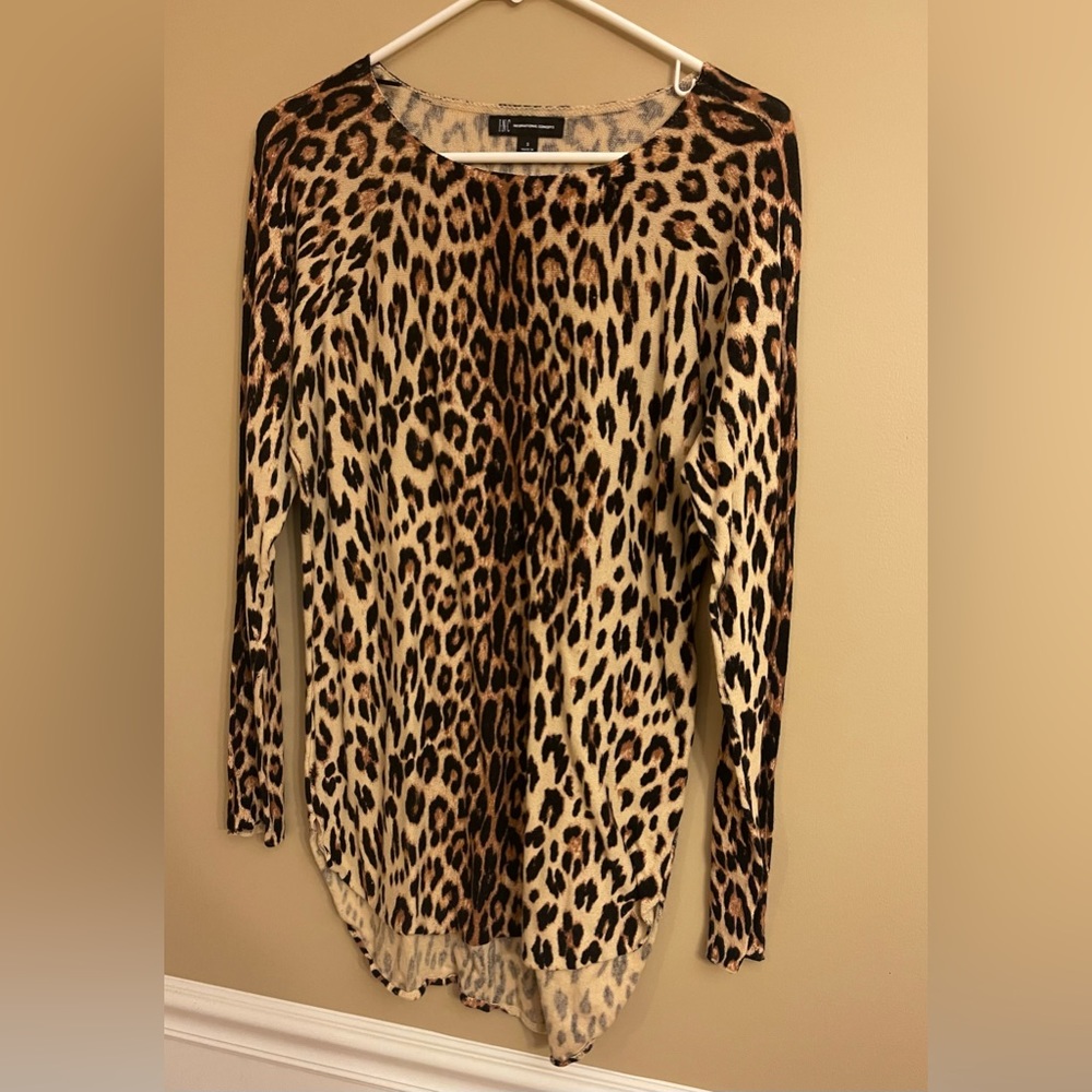 INC Leopard Print Long Sleeve Shirt - Small